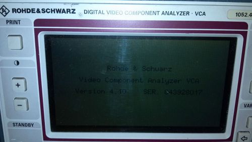 Rohde &amp; Schwarz Digital Video Component Analyser VCA 1052.4003.02 / Opt. B1, B11