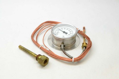 New jumo 608201/2280 temperature gauge 0-100c 3in face thermometer d410069 for sale