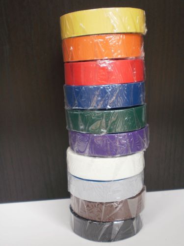 Electrical Tape - 10 Rolls - Rainbow Colors