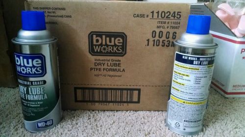 blue WORKS 110248 Industrial Grade Dry Lube PTFE Formula Spray, 10 oz Pack of 12