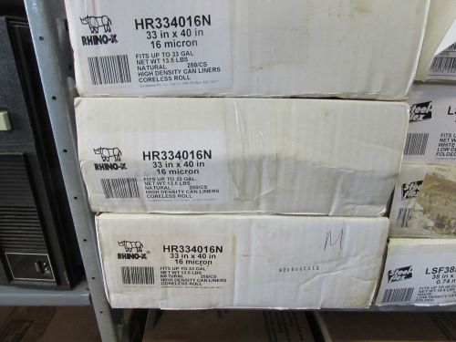 Case of 250 Up to 33 Gallon Rhino-X Trash Bags HR3341016N