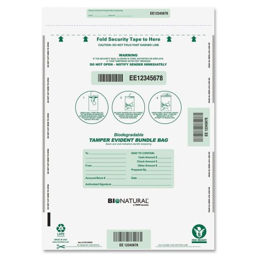 Mmf industries mmf234127820 bio-natural tamper-evident dep bags pack of 100 for sale