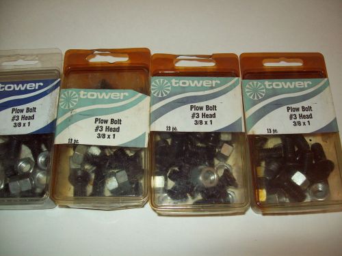 3/8 x 1 plow bolts  #3 flat hd  black  with nuts  52 tower for sale