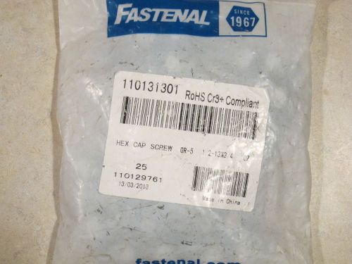 Fastenal 1/2&#034;-13 x 3/4&#034; zinc finish sae j429 grade 5 hex cap screw (bag of 25) for sale