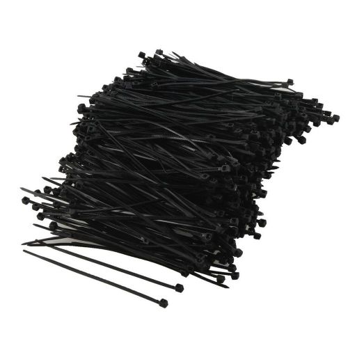 1000 Pcs Black Plastic Cable Zip Tie Fasten Wrap 80mm x 2mm