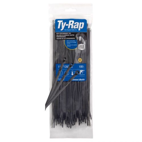 Qty4 Ty-Rap 100-Pack Nylon Cable Ties, 11.6&#034; 50lbs