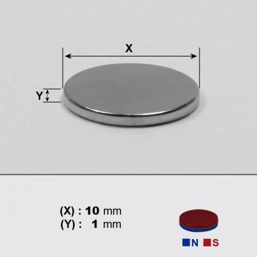 Neodymium Magnets DISC 10 x 1mm Thick, N42 Grade x  10 pieces