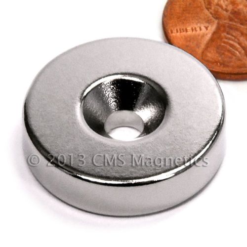 Grade n42 neodymium magnet dia 1x1/4&#034; w/ countersunk hole for #10 screw 200 ct for sale