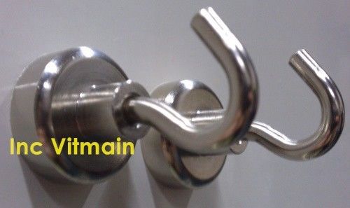 2x magnetic hooks each hold 15kg key rings holder home garden garage organize for sale