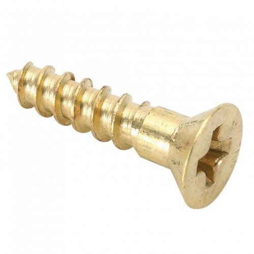 Brass flat head phillips wood screws #12 x 2&#034; pack of 10 for sale