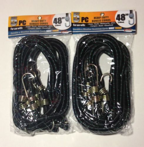 10 PACK HEAVY DUTY BUNGEE CORDS 48&#034; DURABLE &amp; WEATHER RESISTANT TIE DOWNS NIP