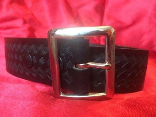 NEW Jay-Pee Black Leather Duty UNIFORM Belt Style Size 36 POLICE Basketweave