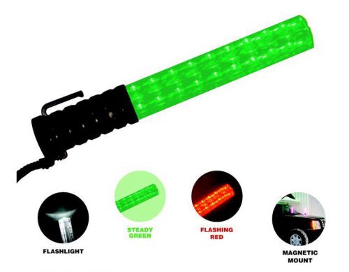 GREEN &amp; RED POLICE SECURITY TRAFFIC SAFETY LED WAND PARKING LOT CONCERT GAME