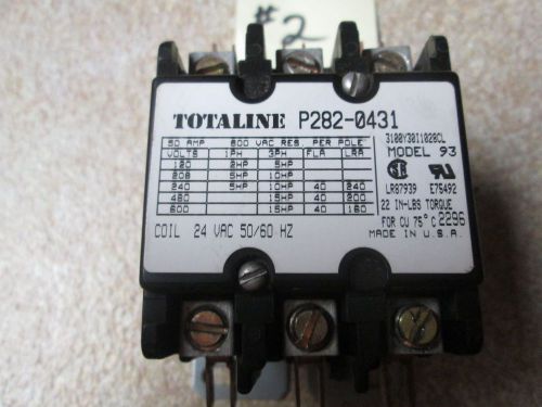 Totaline Contactor 3 pole P282-0431 electrical coil 24 vac 50/60HZ 40FLA 50 AMPT