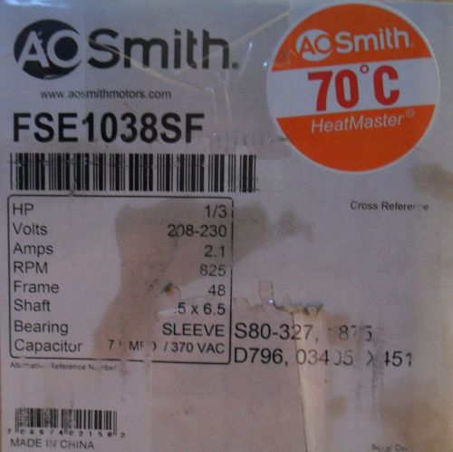 AO SMITH F48X88A01, H.P. 1/3, FSE1038SF