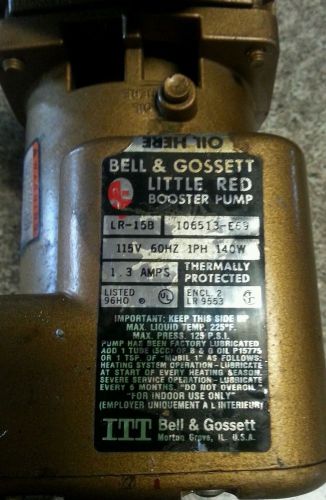 Bell and Gossett    LR-15B Little Red Booster pump 1/12 hp