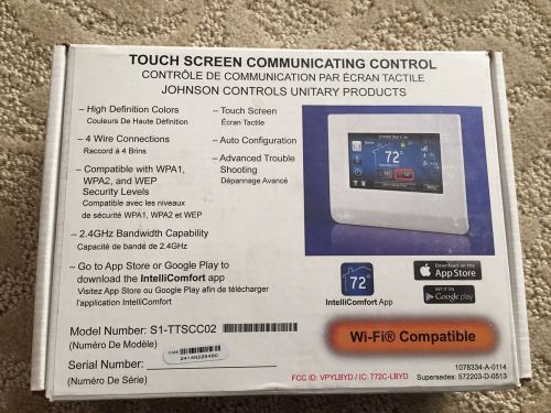 Johnson Controls Intellicomfort Touch Screen Thermostat Control; NEW, In Box!!!