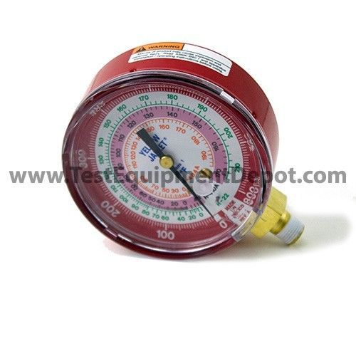 Yellow Jacket 49137 3-1/8&#034;, Red Pressure, 0-800 Psi, R-22/404A/410A Gauge ( F)