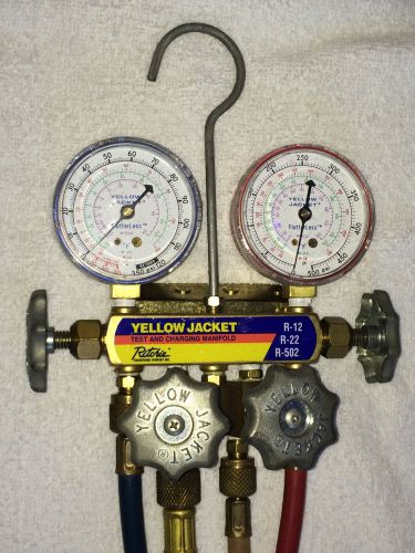 Yellow Jacket 4 Valve Test &amp; Charging Manifold R12/22/502 w/Low Loss Fittings