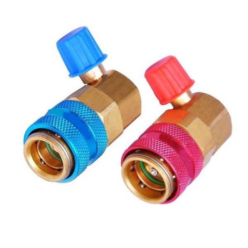 QC-15LH R134A Car Auto Air-Conditioning 90Degree Quick Connector Adapter Coupler