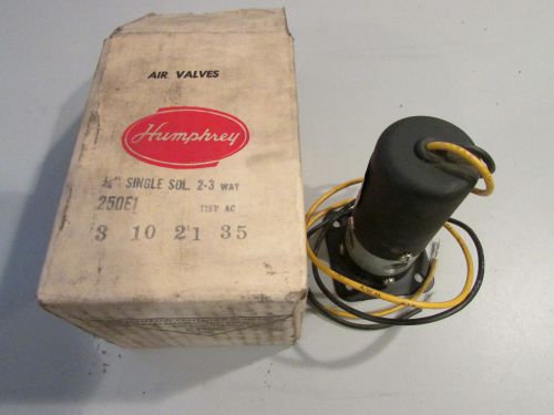 Humphrey Air Valves 250E1-3-10-21-35 Single Solenoid 1/4&#039;&#039; 2-3 Way 115VAC 5.3W
