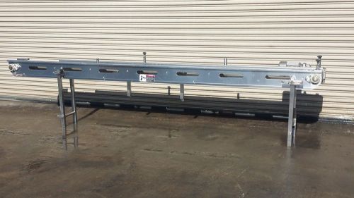 6&#034; Wide x 12&#039; Long SS Food Conveyor with Plastic Belting, Bottling, Conveying