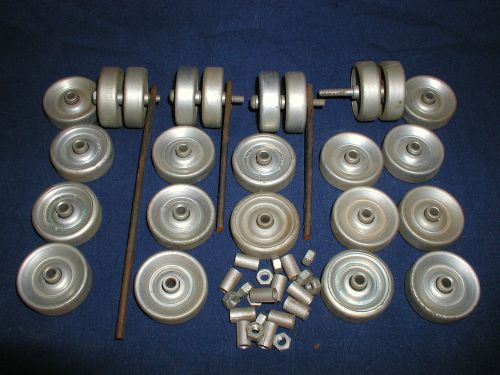 1.9&#034; O.D. Conveyor/Skate Wheel Steel With Bearings for 1/4&#034; bolt 24 pcs.