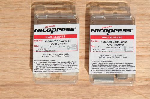 Nicopress stainless steel oval sleeves for 1/4 inch 7x19 stainless wire rope