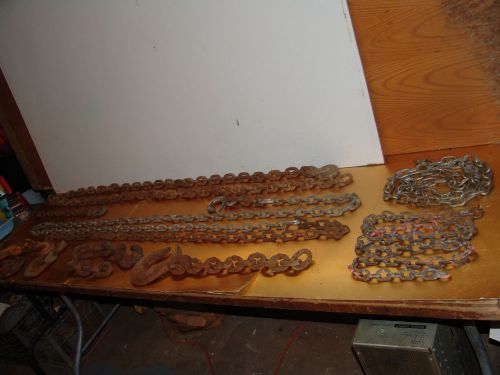 Large Flat Rate Box lot of binder pull lift chains clevis grab hook rig rigging