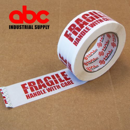 2 ROLLS 2&#034; FRAGILE HANDLE W/ CARE THANK YOU PACKING TAPE 330 Feet 110 yards