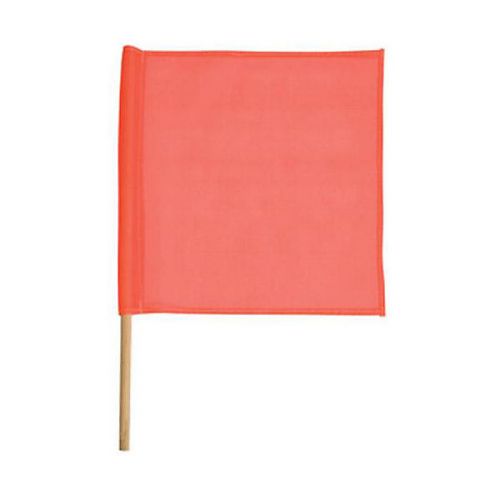 Safe-T-Flag, Mesh Flag, Water Repellent, Orange, 18&#034; x 18&#034;, 30&#034; L Wooden Handle
