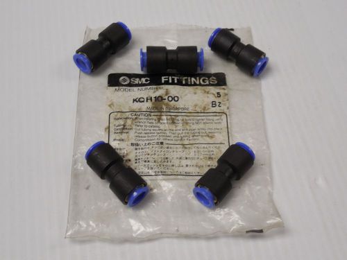 New lot of 5 smc tube union straight fitting kqh10-00 kqh1000 10mm 10 mm for sale