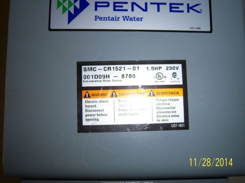 Submersible pump control box smc-cr1521-01 1.5 hp 230v pentek pentair new for sale