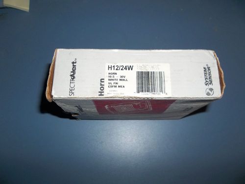 System sensor h12/24w horn, 12/24 volt, white new for sale