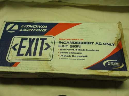 LITHONIA INCANDESCENT EXIT SIGN AC ONLY
