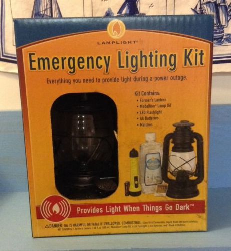 Lamplight Emergency Lighting Kit - Farmers Lantern Lamp Oil LED Flashlight - G2