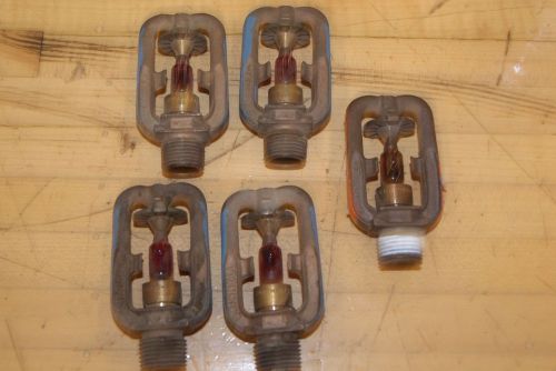 Lot of 5 vintage grinnell fire sprinkler head 4 of 5 marked protecto spray ea1 for sale