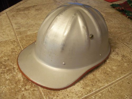 Vintage aluminum safety helmet, used but nice, some sm dents no id on helmet for sale
