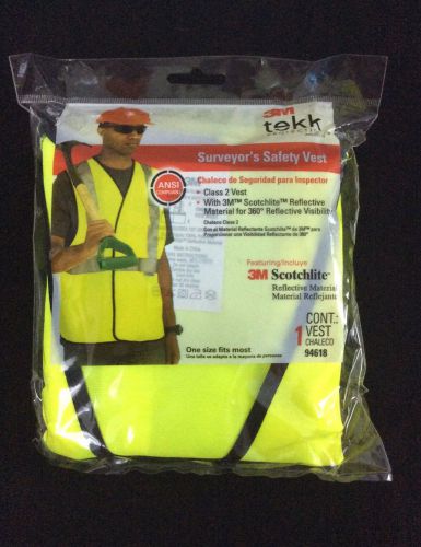 3M Surveyor&#039;s SAFETY VEST Reflective ANSI TEKK Protection #94618 OSFM, NEW (3m1)