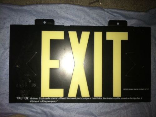 BRADY 37851B Exit Sign, 8 x 15&#034;, White/Black, Exit, English, Surface Mount