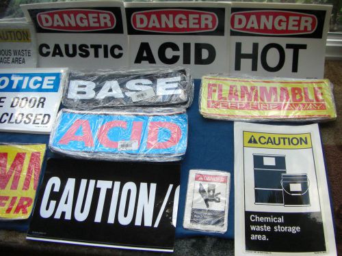 66 new assorted safety signs - adhesive back for sale