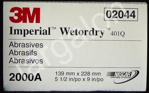 3M Imperial Wetordry 401Q 2000 sandpaper 5-1/2&#034; x 9&#034; 02044 (1 sheet) NEW