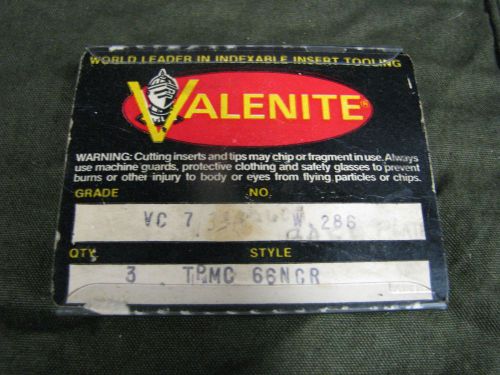 VALENITE TPMC 66NGR CARBIDE GROOVING INSERTS  3pc