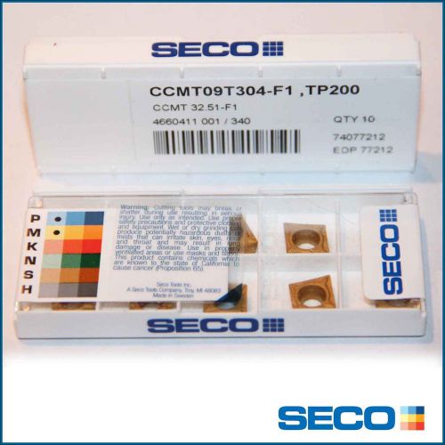 CCMT 32.51 F1 TP200 SECO ** 10 INSERTS *** FACTORY PACK ***