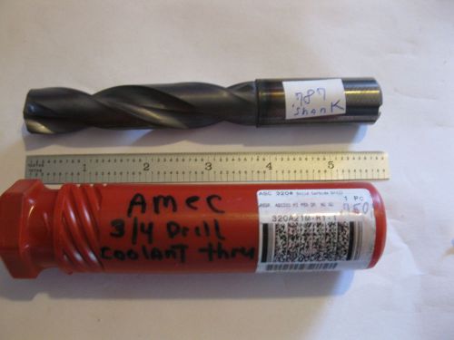 new amec solid carbide 3/4&#034; drill. coolant thru.