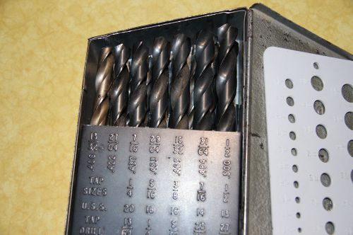HUOT DRILL BIT INDEX WITH 29 BITS 1/16 TO 1/2 BY 1/64