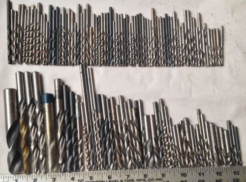 MACHINIST LATHE TOOLS NICE ASSORTED LOT 122 DRILL BITS VARIOUS SIZES MOST SMALL