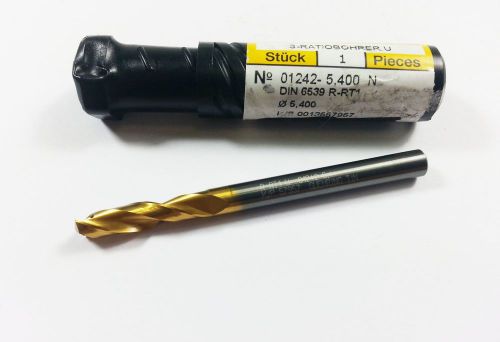 5.4mm Guhring 1242 Solid Carbide TiN Coated 3xD Screw Machine Drill (J305)