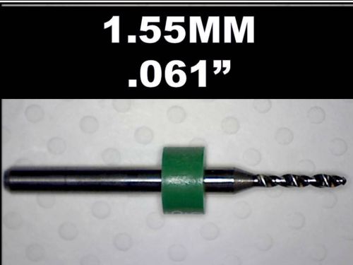 1.55mm - .061&#034;  Carbide Drill Bit - NEW One Piece - CNC Dremel PCB  Hobby Models