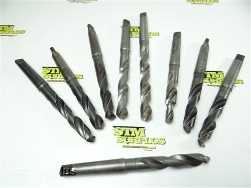 Lot of 8 hss taper shank twist drills 21/32&#034; with 2mt for sale